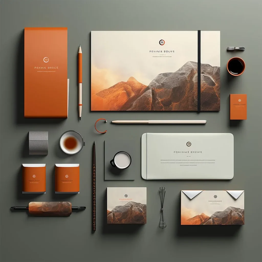Corporate Identity Design Including Custom Envelope Notebook and Branded Pen for Professional Business Branding in Dubai UAE