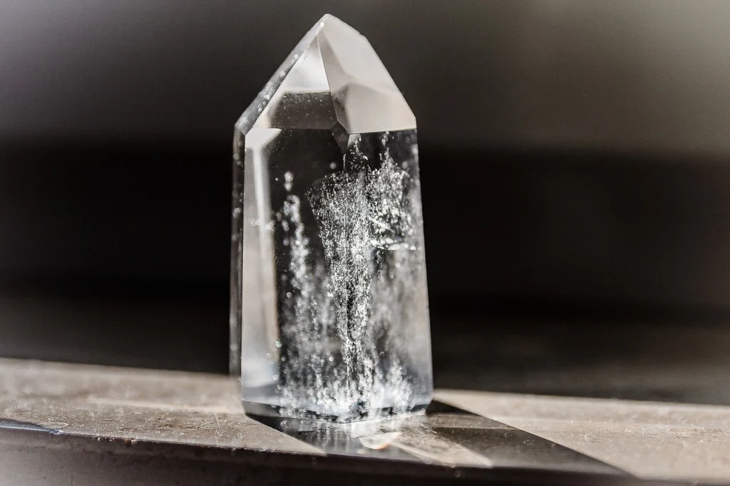 Clear Crystal Rod Block with Decorative Bubble Effect for Luxury Office Decor and Corporate Gifts by Marseilia Gifts in Dubai UAE